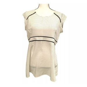 NWT Motherhood Maternity Blouse Black And White Striped Size Small